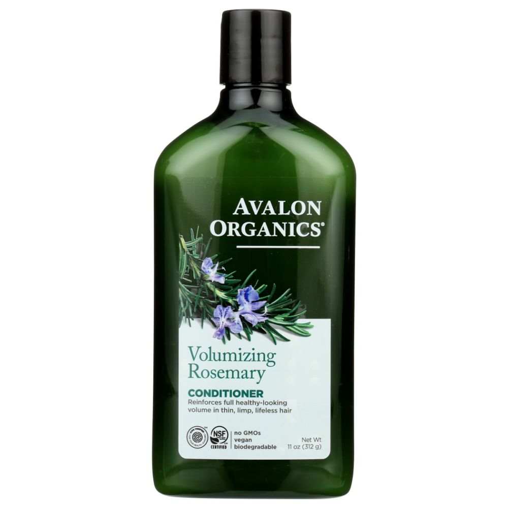 AVALON ORGANICS Volumizing Rosemary Conditioner bottle with natural plant ingredients for hair volume enhancement