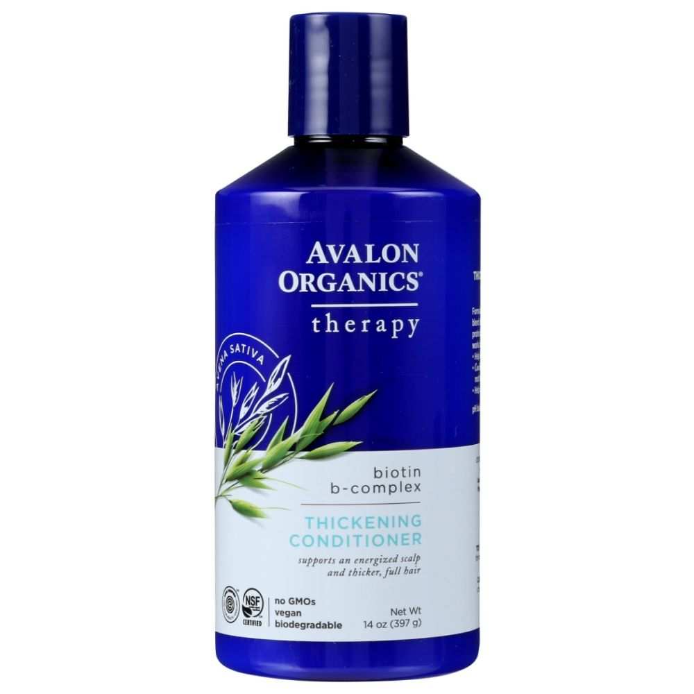AVALON ORGANICS Thickening Biotin B Complex Conditioner 14 oz bottle with biotin and quinoa protein for fine thinning hair