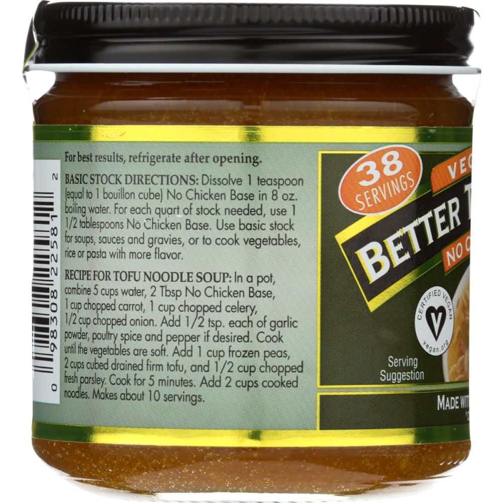 Better Than Bouillon Vegetarian No Chicken Base 8 oz jar for cooking flavor enhancement