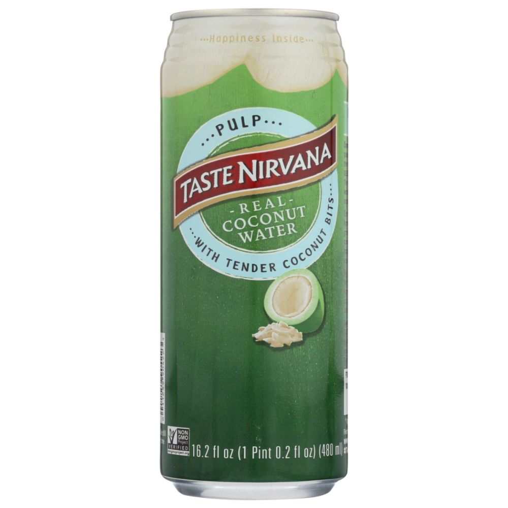 TASTE NIRVANA Real Coconut Water with pulp can 16.2 oz for natural hydration and authentic coconut flavor