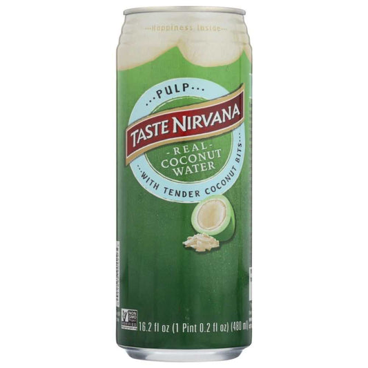 TASTE NIRVANA Real Coconut Water with pulp can 16.2 oz for natural hydration and authentic coconut flavor