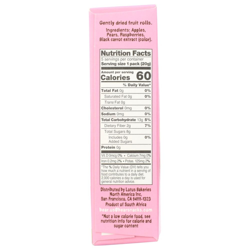 BEAR YOYO: Raspberry Fruit Rolls, 3.5 oz - SMART GREENS