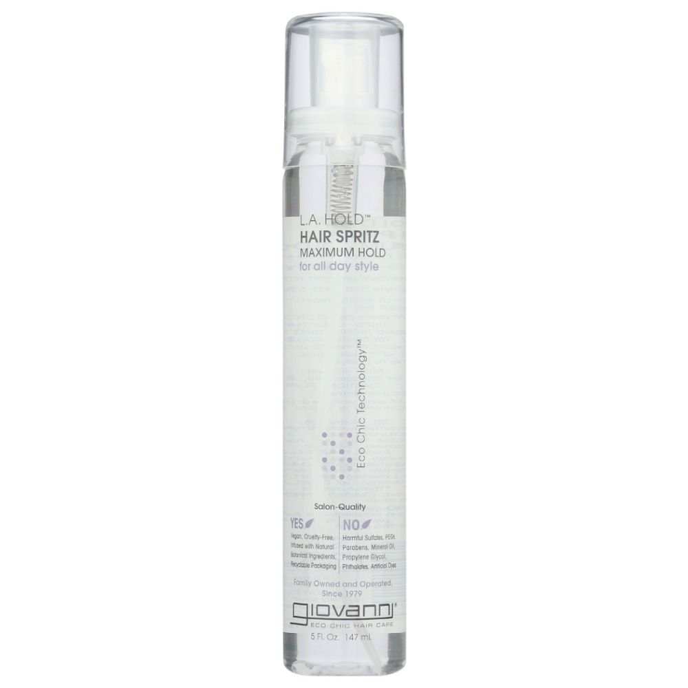 GIOVANNI COSMETICS LA Hold Hair Spritz 5 oz bottle for color-safe styling and strong hold