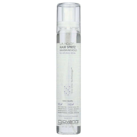 GIOVANNI COSMETICS LA Hold Hair Spritz 5 oz bottle for color-safe styling and strong hold